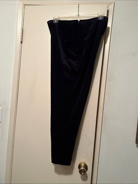 Ellen Tracy Navy Velvet Tapered Dress Pants